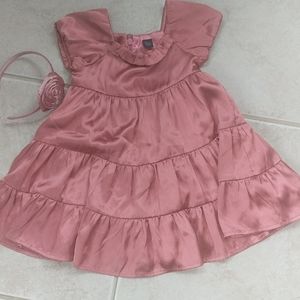 gap 18-24m, pink( mauve) holiday dress, headband